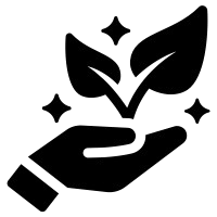 Hand holding fresh leaves icon